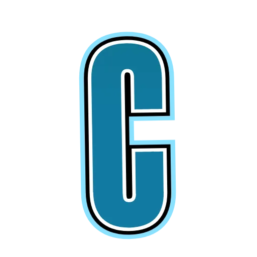 Стикер 36 Alphabet blue