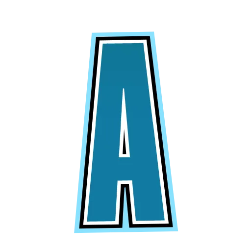 Стикер 34 Alphabet blue