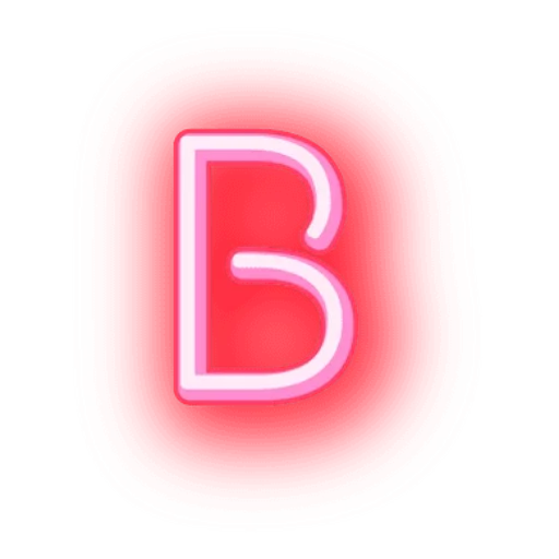 🖊 Стикер «Alphabets Neon» для Telegram