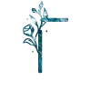 🔠 Эмодзи «Синие буквы с растениями, иконки» для Telegram