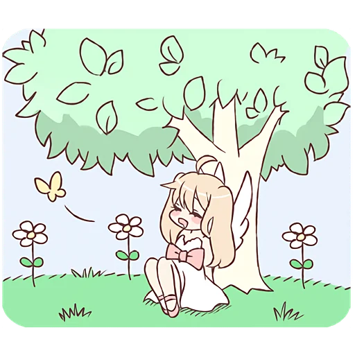 🌳 Стикер «Девушка Ангел» для Telegram
