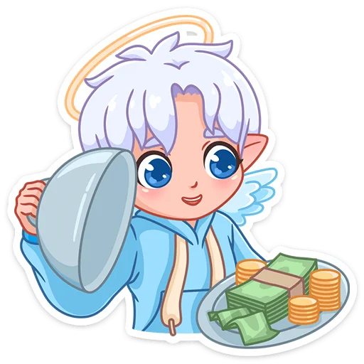 🤑 Стикер «Ангел-кун» для Telegram