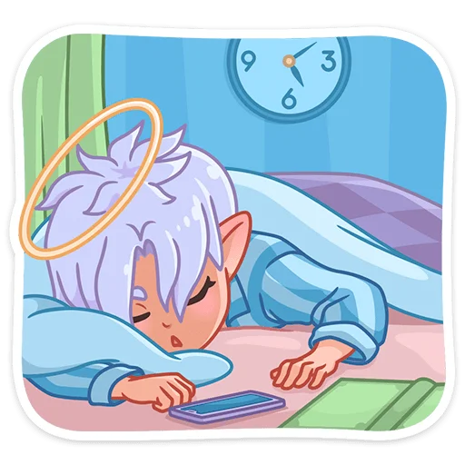 😴 Стикер «Ангел-кун» для Telegram