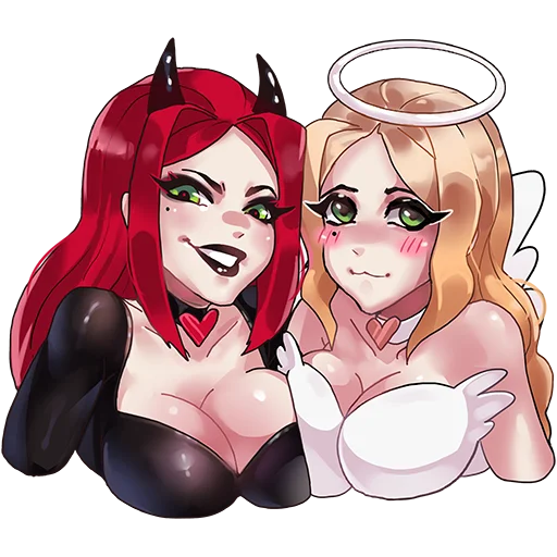 👭 Стикер «Angel & Demon» для Telegram