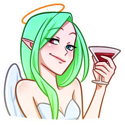 🍷 Стикер «Ангел Николь» для Telegram