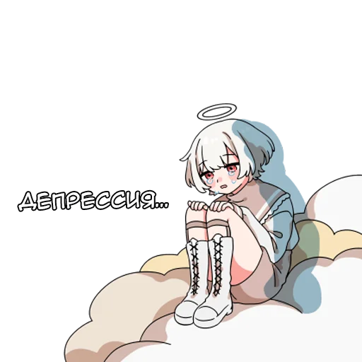 😭 Стикер «Ангелок-кун» для Telegram