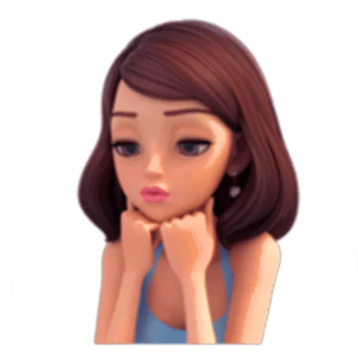😔 Стикер «Brunette» для Telegram