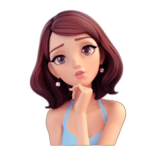 😕 Стикер «Brunette» для Telegram