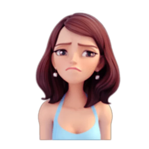 😖 Стикер «Brunette» для Telegram