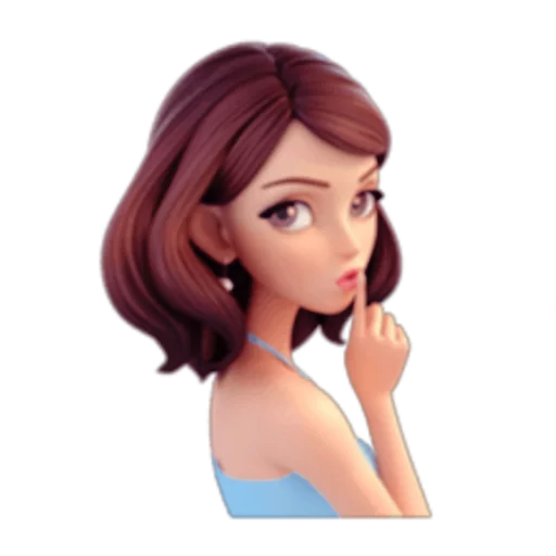😶 Стикер «Brunette» для Telegram