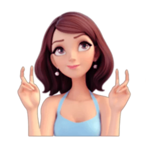 ✌ Стикер «Brunette» для Telegram
