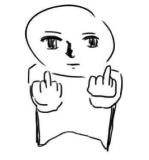 🖕 Стикер «Злі корейскі реакшнпікі та інше» для Telegram