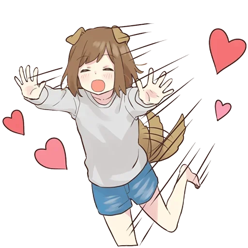 🤗 Стикер «Cute Anime» для Telegram