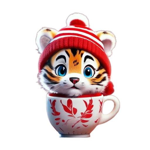🐯 Стикер «Зимнее звери в кружках» для Telegram