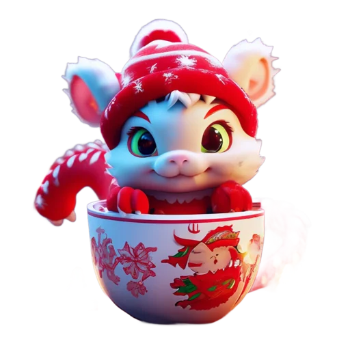 🐲 Стикер «Зимнее звери в кружках» для Telegram