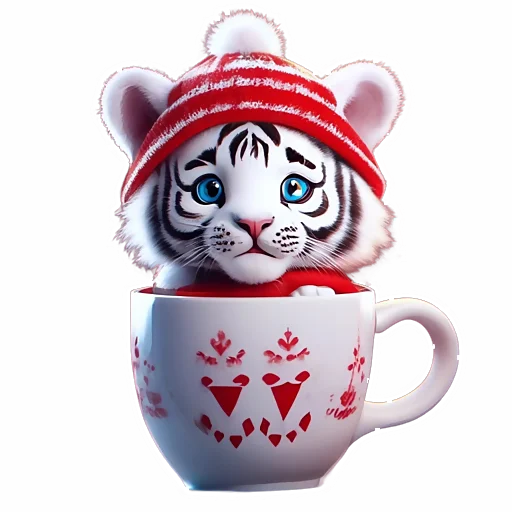🐯 Стикер «Зимнее звери в кружках» для Telegram