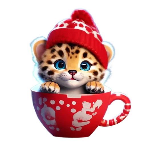 🐆 Стикер «Зимнее звери в кружках» для Telegram