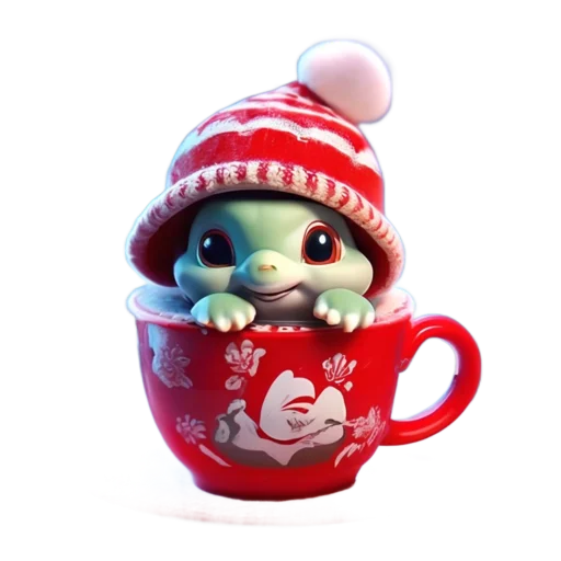 🐢 Стикер «Зимнее звери в кружках» для Telegram