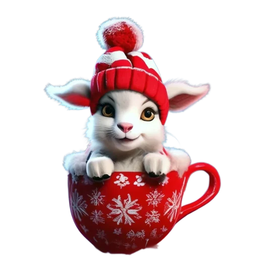 🐐 Стикер «Зимнее звери в кружках» для Telegram