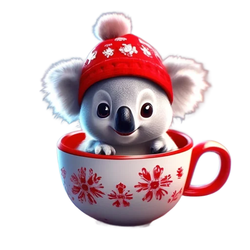 🐨 Стикер «Зимнее звери в кружках» для Telegram