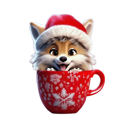 🐺 Стикер «Зимнее звери в кружках» для Telegram