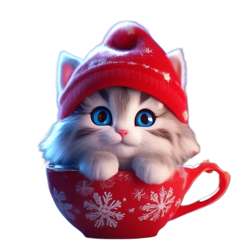 🐱 Стикер «Зимнее звери в кружках» для Telegram