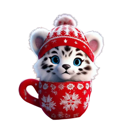 🐆 Стикер «Зимнее звери в кружках» для Telegram