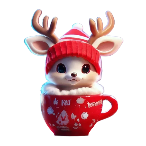 🦌 Стикер «Зимнее звери в кружках» для Telegram