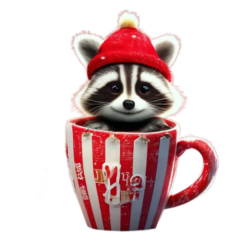 🦡 Стикер «Зимнее звери в кружках» для Telegram