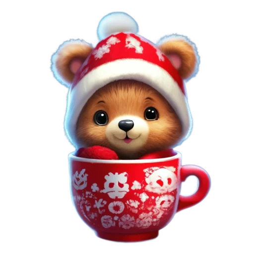 🐻 Стикер «Зимнее звери в кружках» для Telegram
