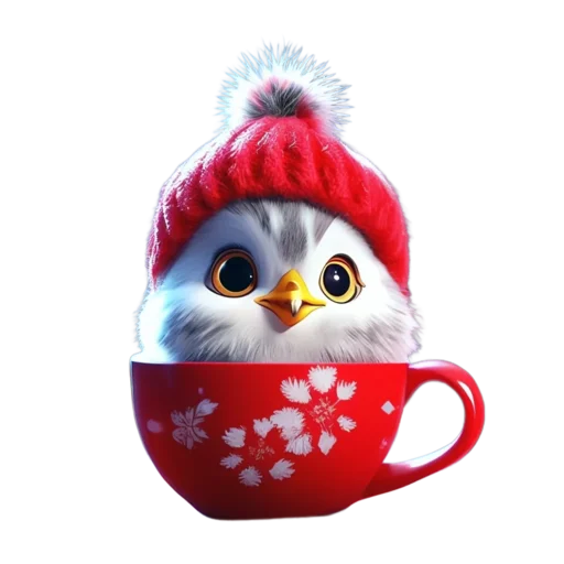 🦉 Стикер «Зимнее звери в кружках» для Telegram