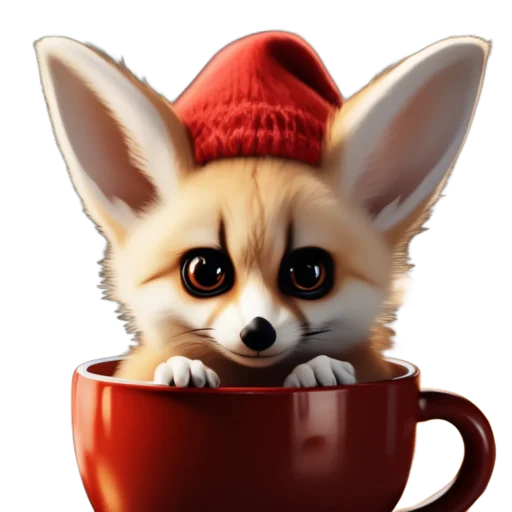 🦊 Стикер «Зимнее звери в кружках» для Telegram