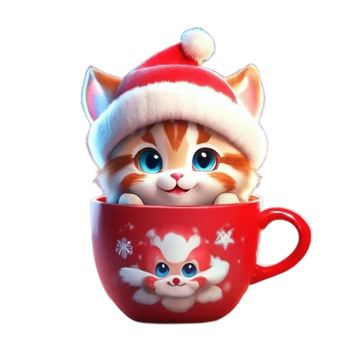 🐱 Стикер «Зимнее звери в кружках» для Telegram