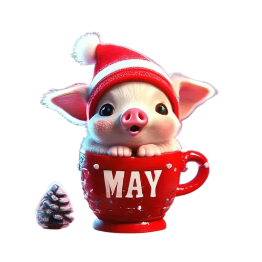🐷 Стикер «Зимнее звери в кружках» для Telegram