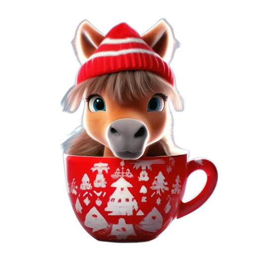 🐎 Стикер «Зимнее звери в кружках» для Telegram