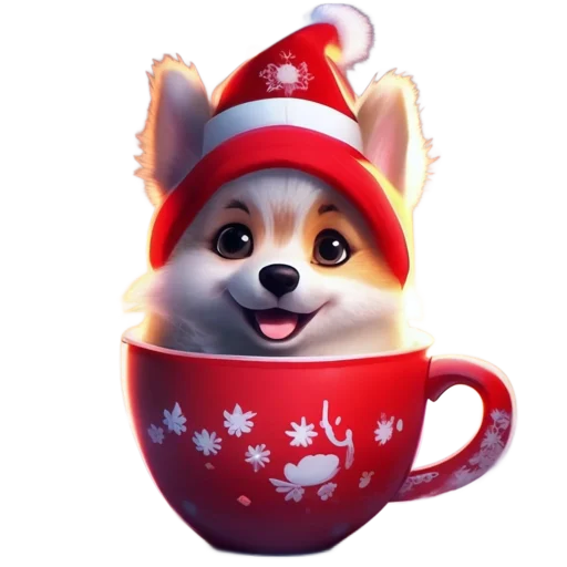 🐶 Стикер «Зимнее звери в кружках» для Telegram