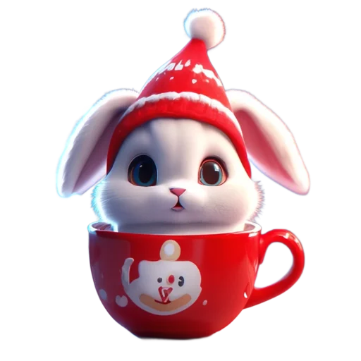 🐰 Стикер «Зимнее звери в кружках» для Telegram