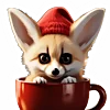 🦊 Эмодзи «Зимнее звери в кружке» для Telegram