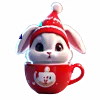 🐰 Эмодзи «Зимнее звери в кружке» для Telegram