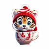 🐯 Эмодзи «Зимнее звери в кружке» для Telegram