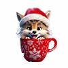 🐺 Эмодзи «Зимнее звери в кружке» для Telegram