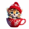 🐆 Эмодзи «Зимнее звери в кружке» для Telegram
