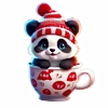 🐼 Эмодзи «Зимнее звери в кружке» для Telegram