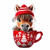 🐴 Эмодзи «Зимнее звери в кружке» для Telegram