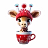 🦒 Эмодзи «Зимнее звери в кружке» для Telegram