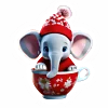 🐘 Эмодзи «Зимнее звери в кружке» для Telegram