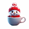 ⛄️ Эмодзи «Зимнее звери в кружке» для Telegram