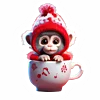 🐵 Эмодзи «Зимнее звери в кружке» для Telegram