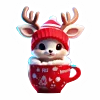 🦌 Эмодзи «Зимнее звери в кружке» для Telegram