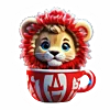 🦁 Эмодзи «Зимнее звери в кружке» для Telegram
